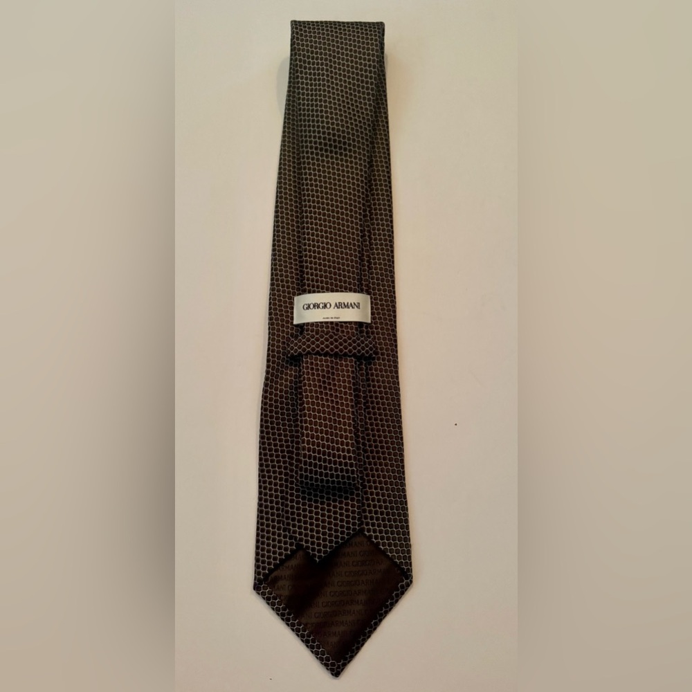 Giorgio Armani Brown Hexagonal Pattern Tie